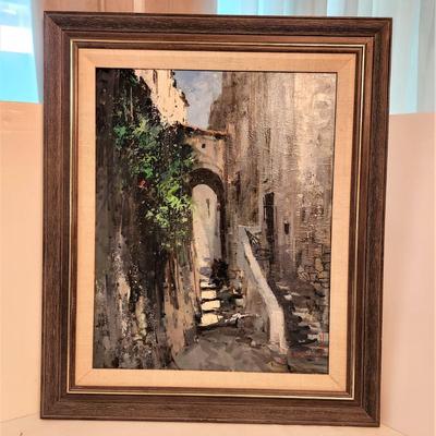 Lot #57  Mid Century Oil on Canvas Painting - signed
