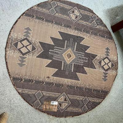 Southwestern Native American Area Rug Round Geometric Design