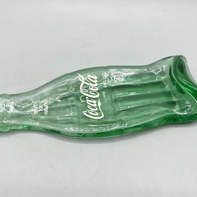 Retro Coca-Cola Flattened Crushed Melted Glass Collectible Ashtray