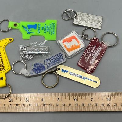 Retro Lot of Miscellaneous Plastic Keychains