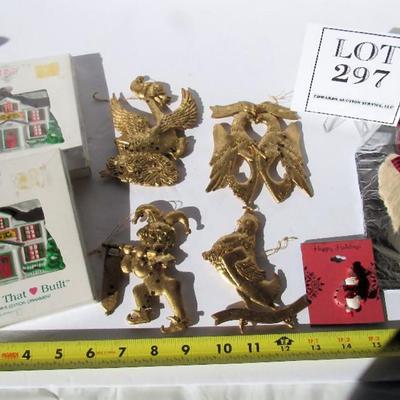 Lot of Christmas Ornaments and Snowman Pin
