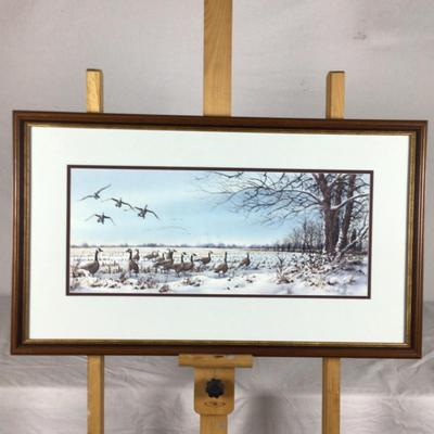 Lot. 6243. Original Watercolor of a â€œWinter Waterfowl â€œ by Ned Ewell