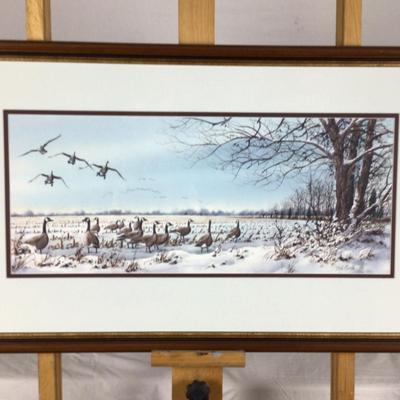 Lot. 6243. Original Watercolor of a â€œWinter Waterfowl â€œ by Ned Ewell