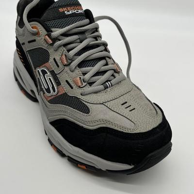 SKETCHERS ~ Menâ€™s Size 9.5 ~ Gray/Orange ~ Tennis Shoes ~ NIB