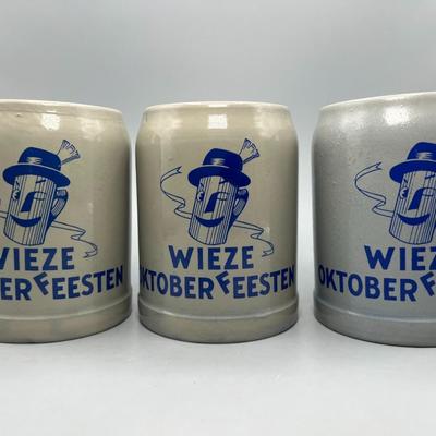 Lot of Vintage Wieze Oktober Feesten Half Liter Stoneware German Beer Stein Mug