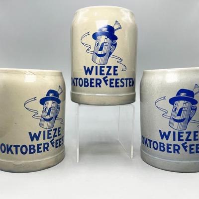 Lot of Vintage Wieze Oktober Feesten Half Liter Stoneware German Beer Stein Mug