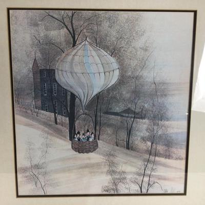 6233 Patricia Buckley Moss Signed & #733/1000 Lithograph Hot Air Balloon Trip 1982