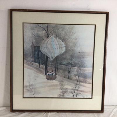 6233 Patricia Buckley Moss Signed & #733/1000 Lithograph Hot Air Balloon Trip 1982