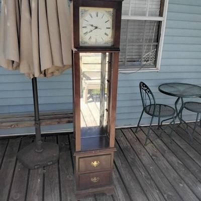 Grandmother Clock with Glass Display Shelves