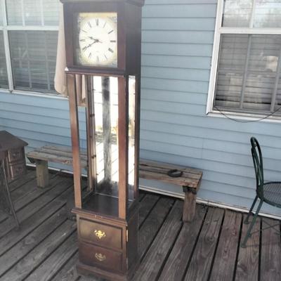Grandmother Clock with Glass Display Shelves