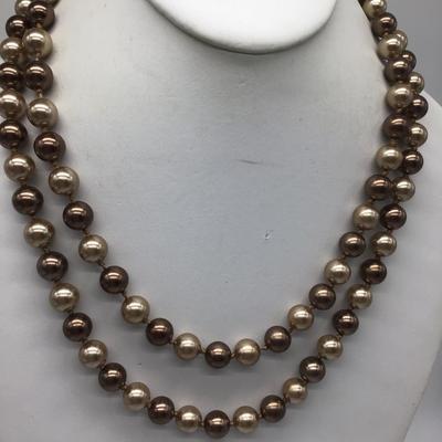 Beautiful Roman Beige and Brown Beaded Necklace.
