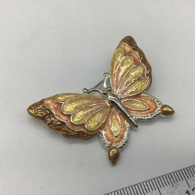 DC. Signed Enamel Butterfly Brooch