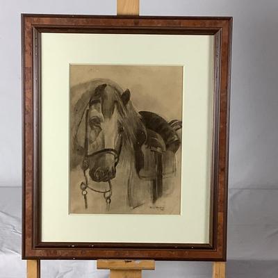 6250 Original Charcoal of Horse by Elsa Goatee 1908