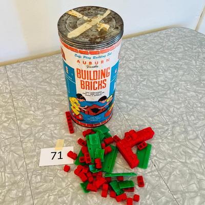 Auburn Building Bricks in canister