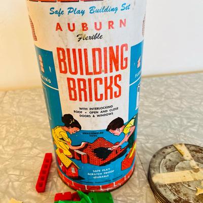 Auburn Building Bricks in canister