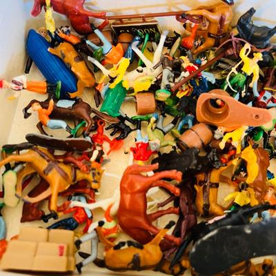 Box of Plastic Cowboys & Indians