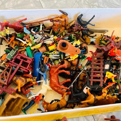 Box of Plastic Cowboys & Indians