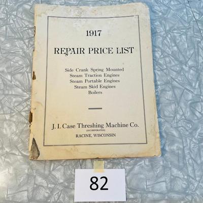 Book - Case Threshing Machine 1917 price list