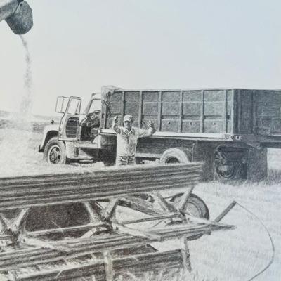 Grain Harvest Print Gleaner Combine