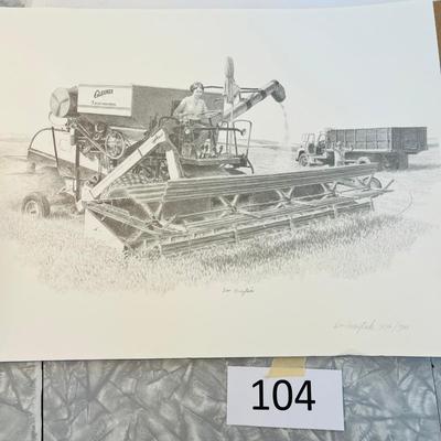 Grain Harvest Print Gleaner Combine