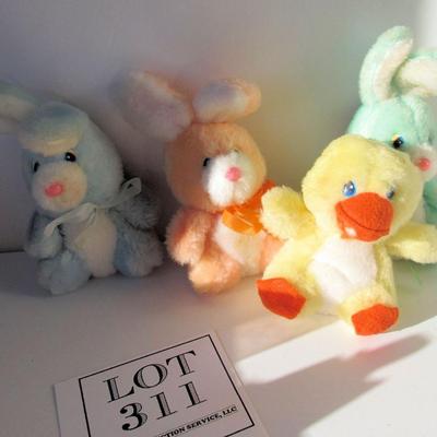 Lot of 3 Plush Bunnies and a Chick