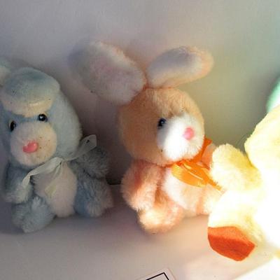 Lot of 3 Plush Bunnies and a Chick