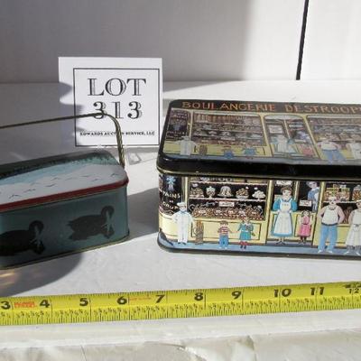 2 Collectible Tins, Boulangerie Destrooper and Ducks