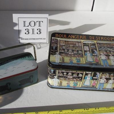2 Collectible Tins, Boulangerie Destrooper and Ducks