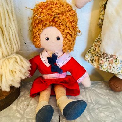 Lot of 3 Dolls, Indian Rag Doll Little Orphan Annie