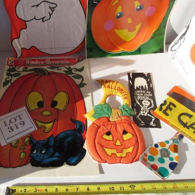 Lot of Halloween Clings, Door Decor, More