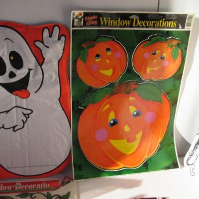 Lot of Halloween Clings, Door Decor, More
