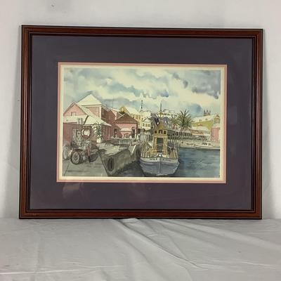 6272 Vintage Signed Watercolor Print by Sue Quarles 1987