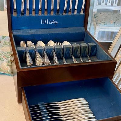 12 Settings Mid Century Modern STERLING SILVER by Reed & Barton â€œ Silver Sculpture â€œ Flatware