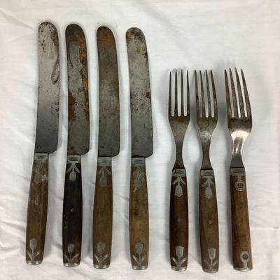 6275 Lot of 7 Antique Primitive Civil War Era Flatware