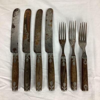 6275 Lot of 7 Antique Primitive Civil War Era Flatware