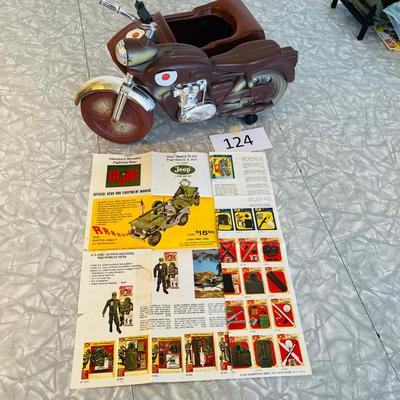 GI Joe Motorcycle w/ Side Car + brochure