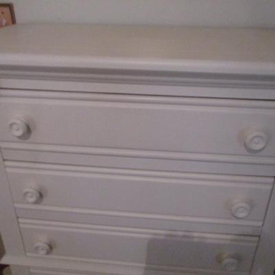 White Wooden Chest of Drawers