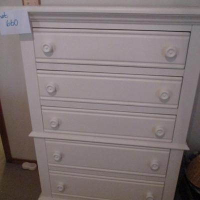 White Wooden Chest of Drawers