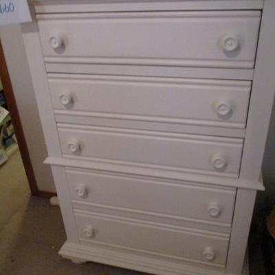 White Wooden Chest of Drawers