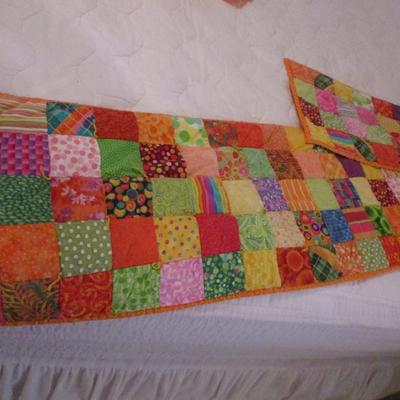 Handmade Quilt and Holding Rod -- King