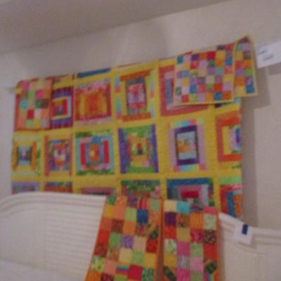 Handmade Quilt and Holding Rod -- King