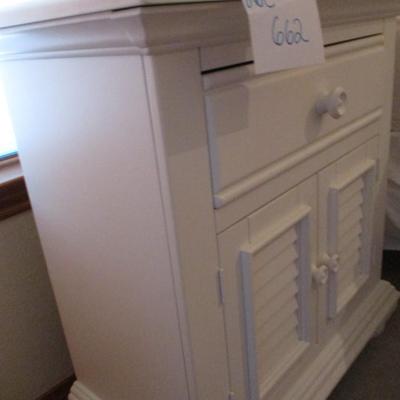 Two White Wooden Night Stands