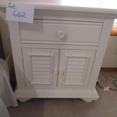 Two White Wooden Night Stands