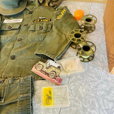 Kids size Military Uniform & home made footlocker