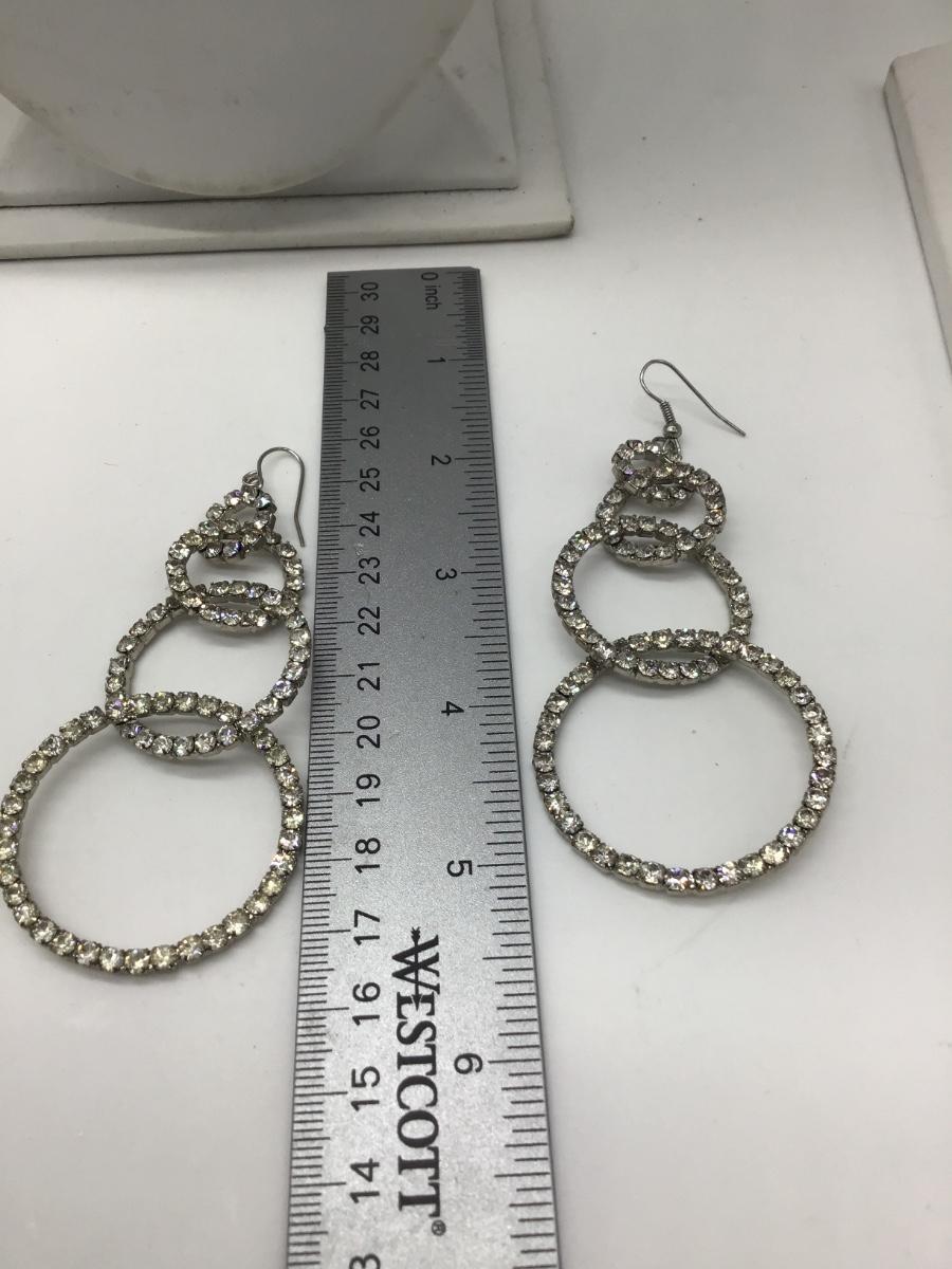 Large Rhinestone Hoop Earrings