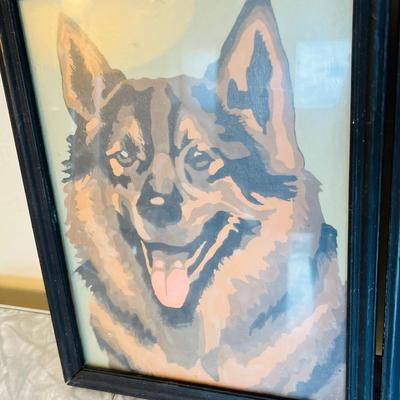 Two Paint By number Dog pictures