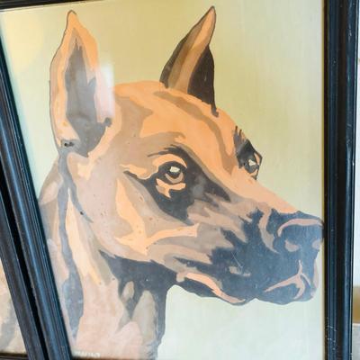 Two Paint By number Dog pictures
