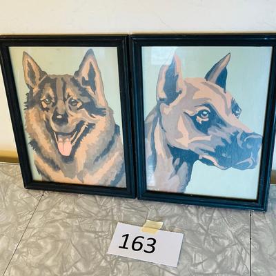 Two Paint By number Dog pictures
