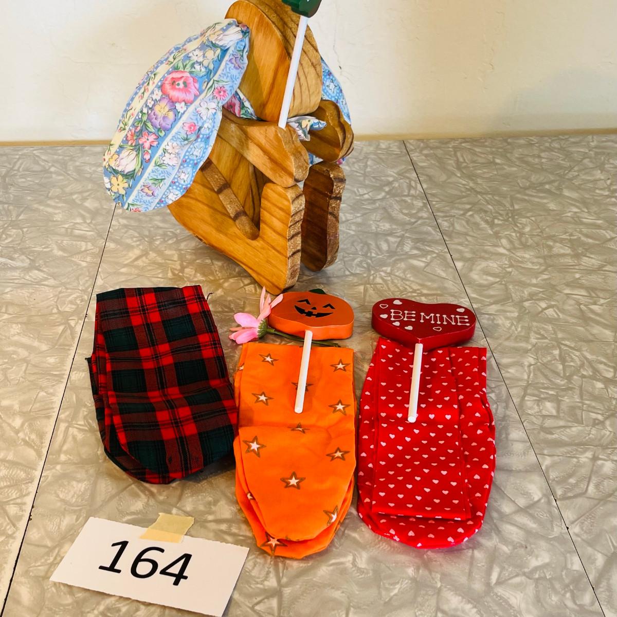 Wood Rabbit with wardrobe