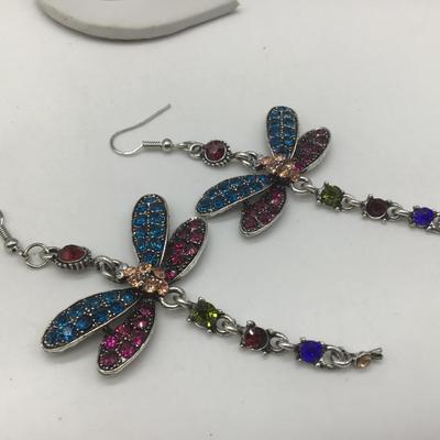 Large Dragonfly Glass Fashion Earrings